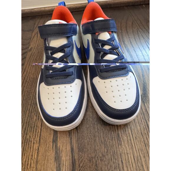 Nike Kids Court Borough Low Craft Navy Orange White Sz 2 NEW Missing 1 Insole - Picture 13 of 14